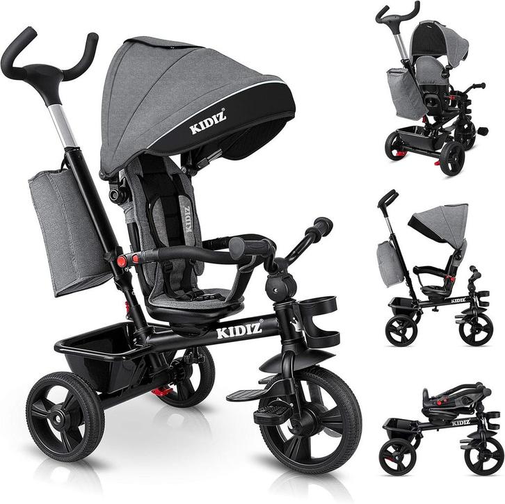 KIDIZ® 5in1 Kinderfiets - Loopfiets - Driewieler - Grijs, Kinderen en Baby's, Kinderwagens en Combinaties, Nieuw, Verzenden