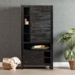 Mangohouten Kast Kelvin 100 Zwart, Huis en Inrichting, Kasten | Overige, Verzenden, Nieuw