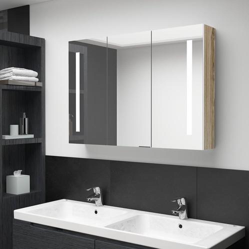 vidaXL Armoire de salle de bain à miroir LED 89x14x62cm, Maison & Meubles, Tables | Coiffeuses, Neuf, Envoi