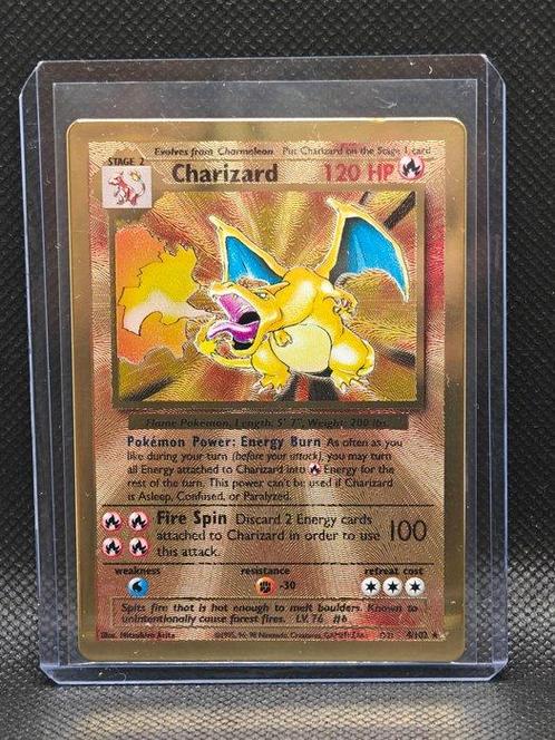 Pokémon - 1 Card - Gold Metal Charizard auction - NO RESERVE, Hobby en Vrije tijd, Verzamelkaartspellen | Pokémon