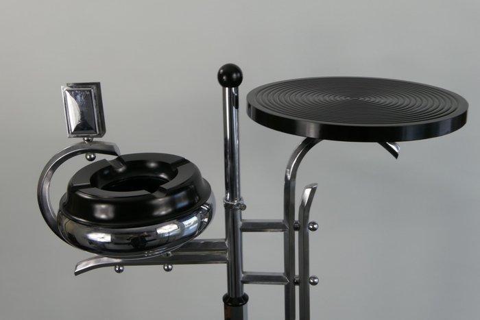 Demeyere tafeltje met asbak in chroom en bakeliet - Asbak -, Antiquités & Art, Curiosités & Brocante