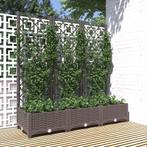 vidaXL Plantenbak met trellis bruin 120x40x121,5 cm PP, Tuin en Terras, Verzenden, Nieuw
