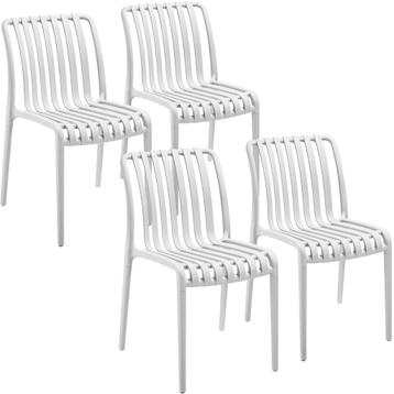 tectake Tuinstoelen Alcudia, weerbestendig, stapelbaar - crè, Verzenden