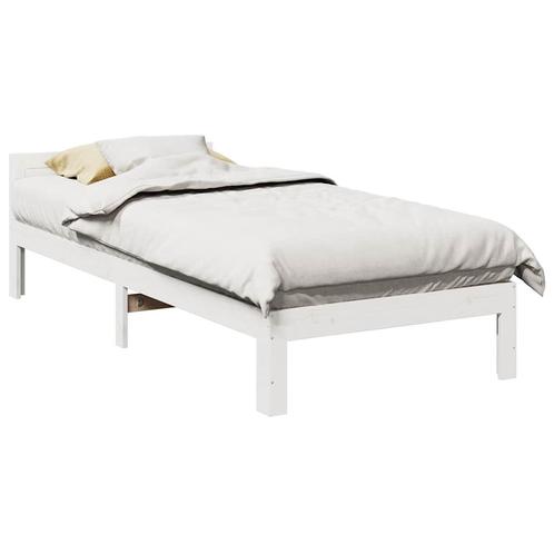vidaXL Bedframe zonder matras massief grenenhout wit 90x200, Huis en Inrichting, Slaapkamer | Bedden, Nieuw, Verzenden