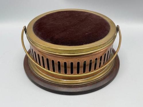 Voetenbank - Koperen stoof - Hout, Koper, Antiek en Kunst, Curiosa en Brocante