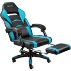 tectake Racing bureaustoel Comodo met voetsteun - zwart/azuu, Verzenden, Nieuw