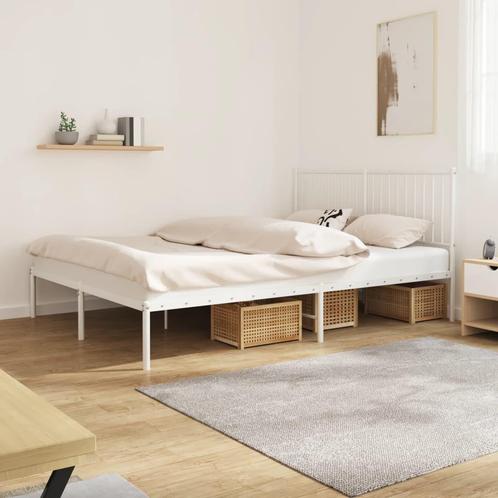 vidaXL Bedframe met hoofdbord metaal wit 160x200 cm, Huis en Inrichting, Slaapkamer | Bedden, Nieuw, Verzenden