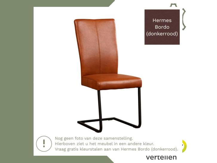 Leren eetkamerstoel Dare - Hermes Bordo (donkerrood) -, Huis en Inrichting, Stoelen, Rood, Eén, Nieuw, Leer, Ophalen of Verzenden