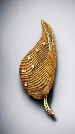 Hanger Vintage 18k goud en diamanten grote broche, Handtassen en Accessoires, Antieke sieraden