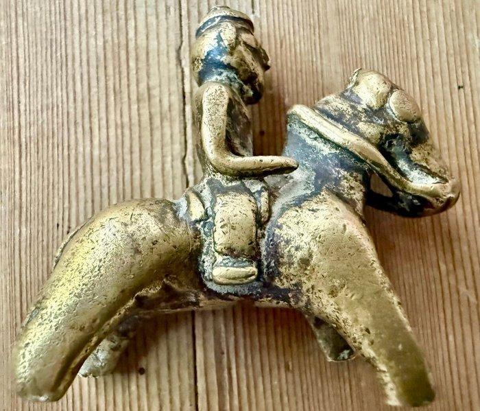 Tribale kunst paard en ruiter Khandoba? - Messing - India -, Antiek en Kunst, Kunst | Niet-Westerse kunst