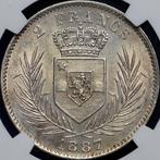 Congo-vrijstaat. Leopold II. 2 Francs Brussels Mint - 1887 -, Postzegels en Munten