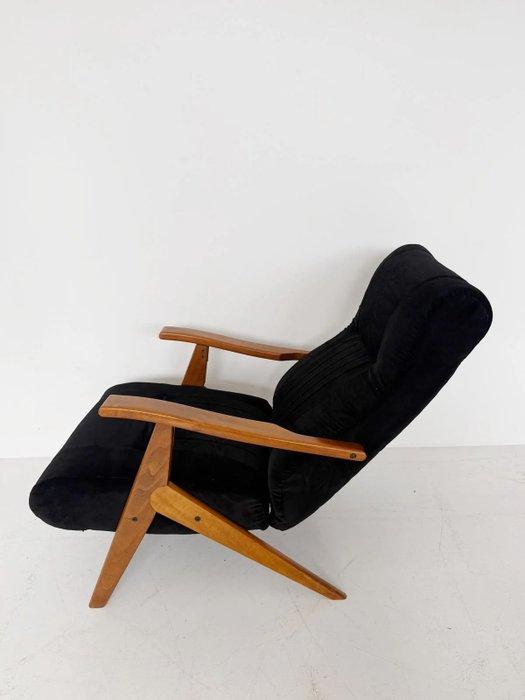 Fauteuil - Hout, Fluweel - Italiaanse verstelbare fauteuil, Antiquités & Art, Art | Objets design