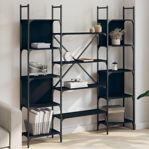 vidaXL Boekenkast 155,5x24x166,5 cm bewerkt hout zwart, Huis en Inrichting, Kasten | Boekenkasten, Nieuw, Verzenden
