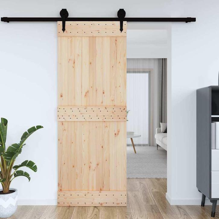 vidaXL Deur NARVIK 85x210 cm massief grenenhout, Doe-het-zelf en Bouw, Deuren en Vliegenramen, Nieuw, Verzenden