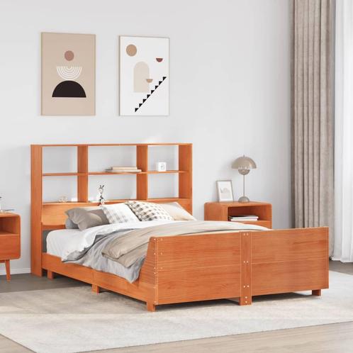 vidaXL Bed met matras massief grenenhout wasbruin 140x190 cm, Huis en Inrichting, Slaapkamer | Bedden, Nieuw, Verzenden