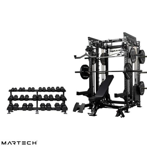 Martech M8 3IN1 bundle + 5-40KG halterset power rack, Sport en Fitness, Fitnessapparatuur, Nieuw, Armen, Benen, Borst, Buik, Rug