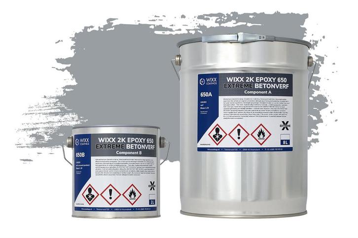 Wixx 2K Epoxy 650 Extreme Betoncoating RAL 7040 |, Doe-het-zelf en Bouw, Verf, Beits en Lak, Nieuw, Verzenden