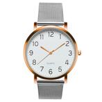 Fako® - Horloge - Mesh - Staal - Ø 40mm - Rosé Goudkleurig, Nieuw, Verzenden