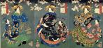 Origineel drieluik met houtsnede - Papier - Utagawa Kunihisa