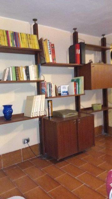 Bibliothèque - Bois, Teck - sixties ciel/terre