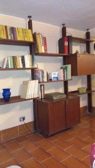 Bibliothèque - Bois, Teck - sixties ciel/terre, Antiek en Kunst, Kunst | Designobjecten