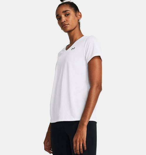 UA Womens Tech V-Neck Short Sleeve-White--Black - Maat XS, Vêtements | Femmes, Tops, Enlèvement ou Envoi