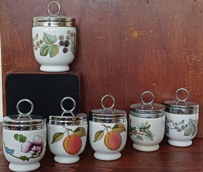 Royal Worcester - Eierdopje (6) - Porselein met metaal, Antiquités & Art, Antiquités | Meubles | Tables