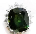Ring - 18 karaat Witgoud, Saffier THAILAND 12,36 ct, Nieuw