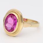 Bague - 14 carats Or jaune - Robijn, Nieuw