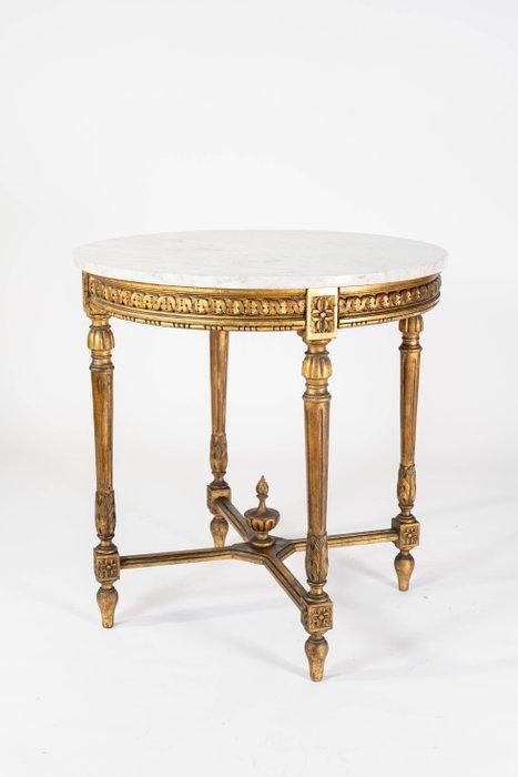 Centre de table - Bois, Marbre - plateau circulaire en, Antiek en Kunst, Curiosa en Brocante