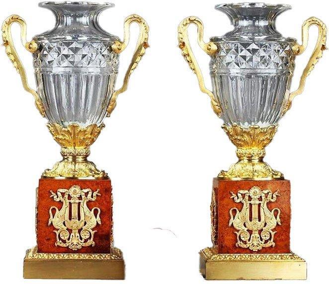 Balustervaas (2) - Kristal, Brons, Hout, Antiek en Kunst, Antiek | Meubels | Stoelen en Sofa's