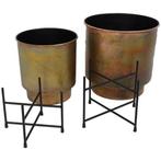 Bloempot (2) - IJzer, Metaal, Antiek en Kunst