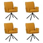Set van 4 Leren draaibare eetkamerstoelen Elite - Toledo, Ophalen of Verzenden