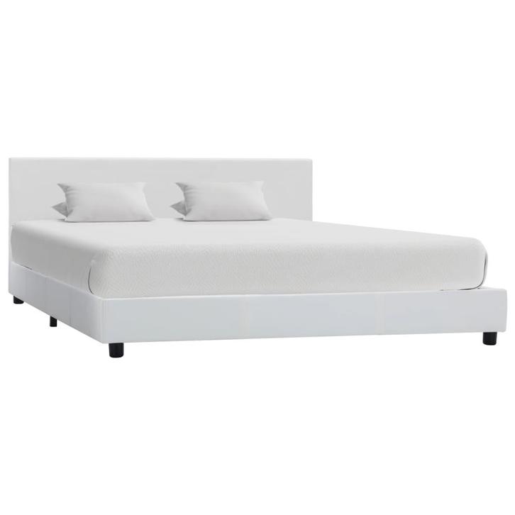 vidaXL Bedframe kunstleer wit 160x200 cm, Huis en Inrichting, Slaapkamer | Bedden, Nieuw, Verzenden