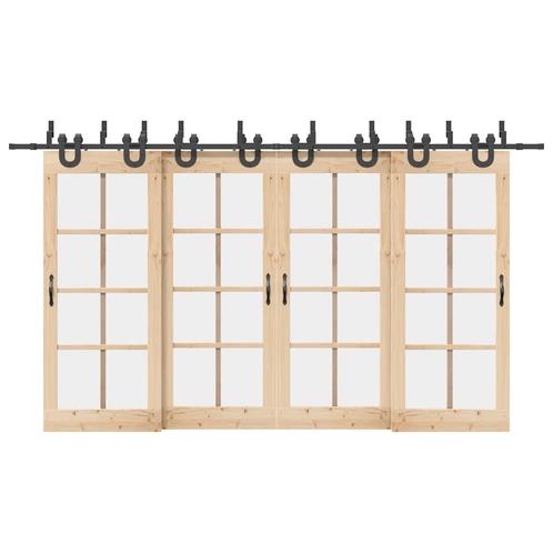 vidaXL Doos met onderdelen voor schuifdeur 400 cm staal, Doe-het-zelf en Bouw, Hang- en Sluitwerk, Nieuw, Verzenden