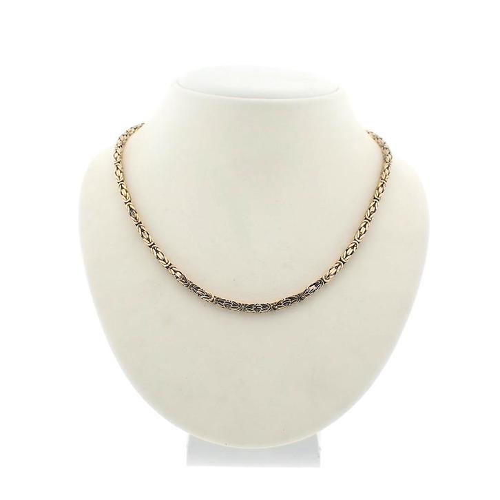 Koningsketting | 42 cm (solide ketting, massieve ketting), Handtassen en Accessoires, Antieke sieraden, Goud, Ophalen of Verzenden