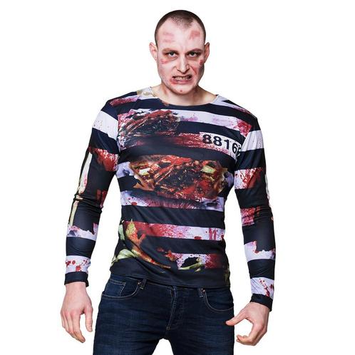 Halloween Vampier Shirt Zwart Wit M, Hobby en Vrije tijd, Feestartikelen, Nieuw, Verzenden