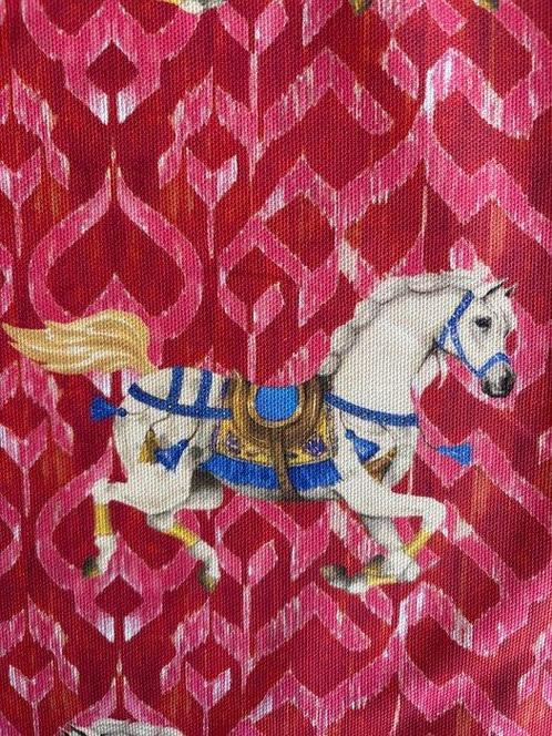 Tissu coupé au Panama 100% Coton OEKO-TEX Motif Cheval, Antiek en Kunst, Antiek | Tapijten, Tafelkleden en Textiel