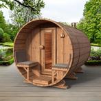Red Knotty Cedar barrelsauna 300 cm, Complete sauna