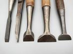 5x Vintage Japanese Chisel  NOMI Carpentry Tool - Outil, Antiek en Kunst
