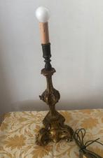 Lamp - Uitstekend gebeitelde gouden houten lamp op statief