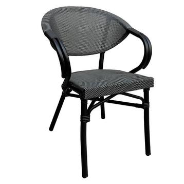 Stoel | MILANO | Aluminium Rotan/Aluminium | Grey | Zwart, Verzenden, Nieuw in verpakking