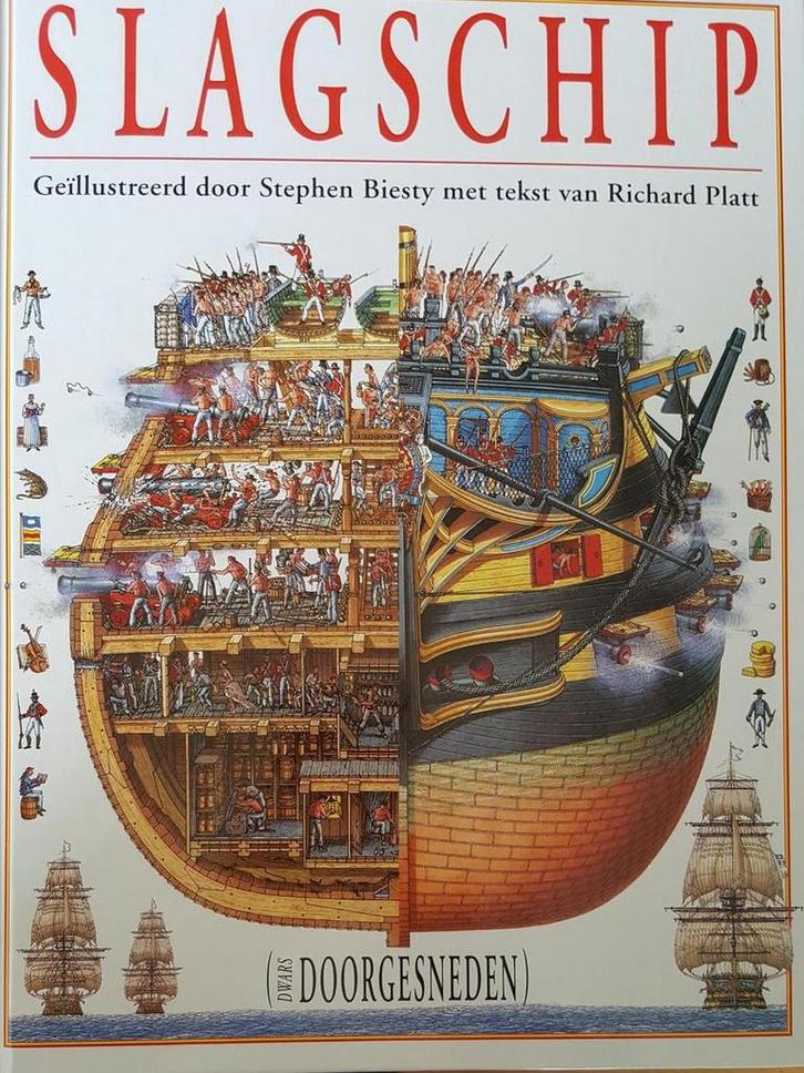 SLAGSCHIP.DWARS DOORGESNEDEN 9789061774945 S. Biesty, Boeken, Kinderboeken | Kleuters, Gelezen, Verzenden