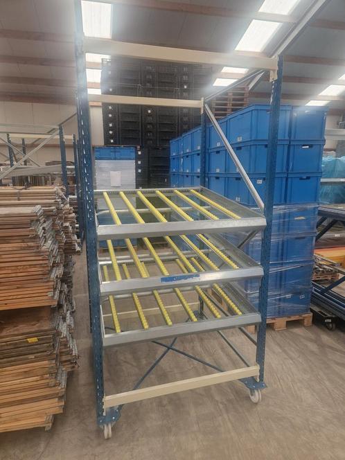 Doorrolstelling 1225x1200x2410mm 3 niveaus gebruikt, Zakelijke goederen, Kantoor en Winkelinrichting | Magazijn, Stelling en Opslag