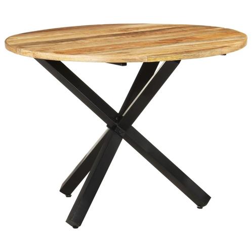 vidaXL Eettafel rond 100x100x75 cm ruw mangohout, Huis en Inrichting, Tafels | Eettafels, Nieuw, Verzenden