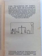 E.A. Wallis Budge - The Teaching of Amen-em-apt, Son of, Antiek en Kunst, Antiek | Boeken en Manuscripten