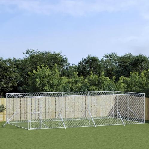 vidaXL Hondenkennel voor buiten 8x4x2 m gegalvaniseerd staal, Dieren en Toebehoren, Hondenbenches, Nieuw, Verzenden