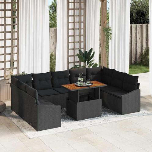 vidaXL Tuin Eettafel Set 10 pcs Zwart, Bruin 100 x 55 x 73, Tuin en Terras, Tuinsets en Loungesets, Nieuw, Verzenden