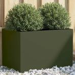 vidaXL Jardinière vert olive 62x40x39 cm acier laminé à, Jardin & Terrasse, Pots de fleurs, Neuf, Verzenden