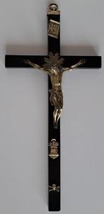 Crucifix - Verguld brons - 1850-1900 - Antiek ebbenhout, Antiek en Kunst